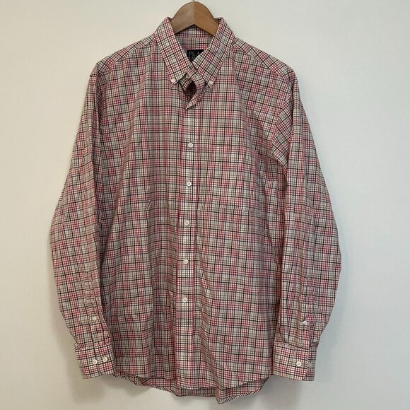 Jos. A. Bank Plaid Button Down Tailored Fit Shirt - Size Large - Picture 1 of 6